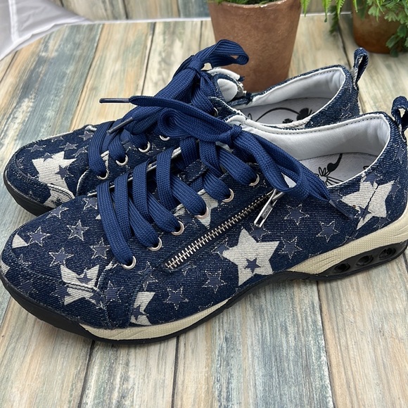 ⭐️Therafit Sienna Prints Women's Side Zip Sport Casual Shoe sneaker size 9 stars - Picture 3 of 10
